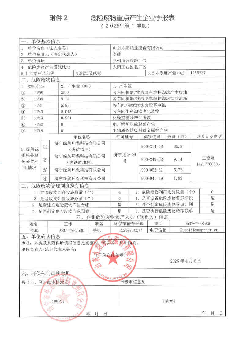 2025年世界杯官网线上平台危险废物第一季度报表.jpg